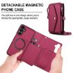 Samsung Galaxy A54 5G Red Leather Wallet Phone Case with Lanyard - 2