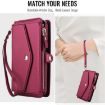 Samsung Galaxy A54 5G Red Leather Wallet Phone Case with Lanyard - 8