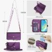 Samsung Galaxy A54 5G Wallet Case, Detachable Leather, Lanyard, Purple - 7