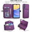 Samsung Galaxy A55 5G Wallet Leather Phone Case with Lanyard, Purple - 4
