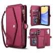 Samsung Galaxy A56 5G Red Leather Wallet Phone Case with Lanyard - 1