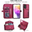 Samsung Galaxy A72 5G Red Leather Wallet Phone Case with Lanyard - 4
