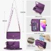 Samsung Galaxy A72 5G Wallet Leather Phone Case with Lanyard, Purple - 7