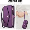 Samsung Galaxy A72 5G Wallet Leather Phone Case with Lanyard, Purple - 8