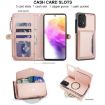 Samsung Galaxy A73 5G Wallet Case, Detachable Leather, Lanyard, Rose Gold - 4