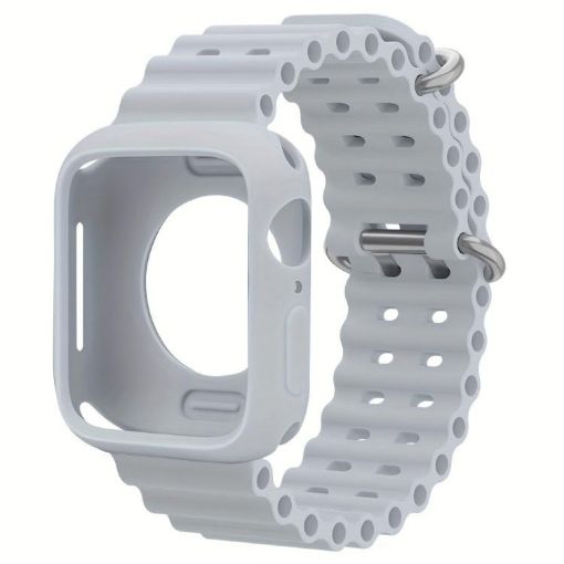 Apple Watch Series 10 46mm Grey Ocean Silicone Band & Case - 1