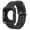 Apple Watch Series 10 42mm Black Ocean Silicone Band & Case - 1