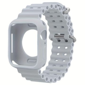 Apple Watch Series 10 42mm Grey Ocean Silicone Band & Case - 1