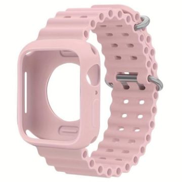 Apple Watch 44mm/45mm Pink Ocean Silicone Band & Case - 1