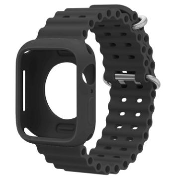 Apple Watch 40mm/41mm Ocean Silicone Band & Case - Black - 1