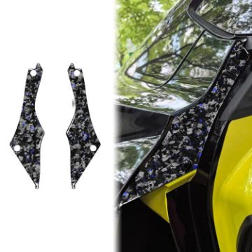 Gold Foil Carbon Fiber Rear Door Stickers for Corvette C8 2020+ (Blue) - 1