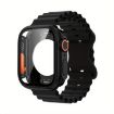 Apple Watch Series 10 46mm Black Silicone Band with PC Case - 1