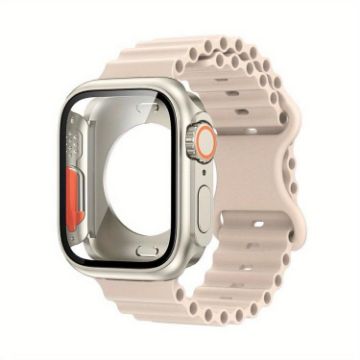 Apple Watch Series 10 46mm Ocean Silicone Band & Case - Starlight - 1
