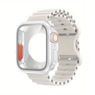 Apple Watch 44mm/45mm Ocean Silicone Band & Case - White - 1