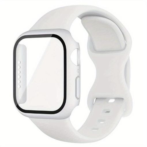 Apple Watch Series 10 46mm Silicone Band & Case - White - 1