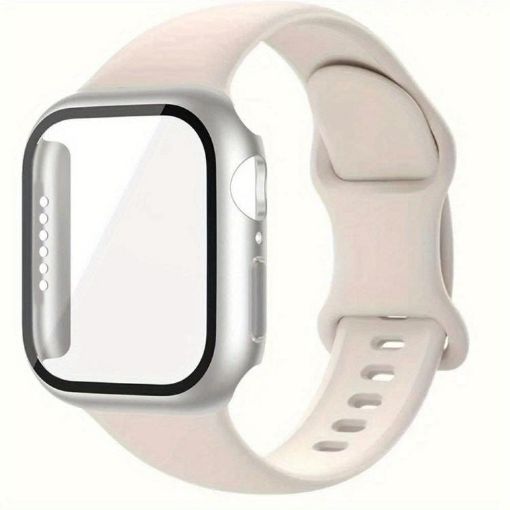 Apple Watch Series 10 42mm Silicone Band & Case - Starlight - 1
