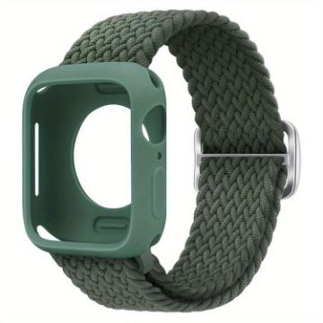 Apple Watch Series 10 46mm Nylon Band & Silicone Case - Army Green - 1