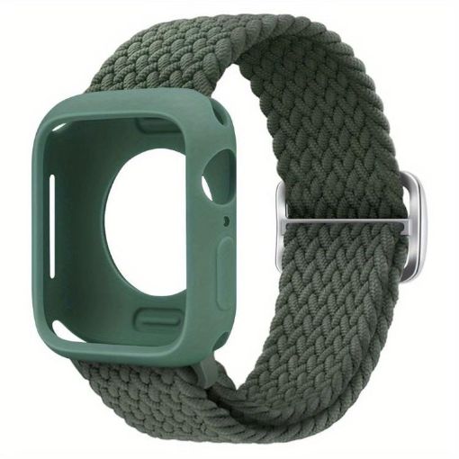 Apple Watch Series 10 46mm Nylon Band & Silicone Case - Army Green - 1