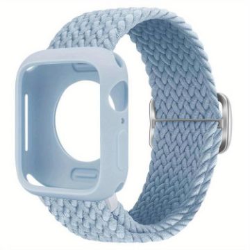 Apple Watch Series 10 42mm Nylon Band & Silicone Case - Light Blue - 1