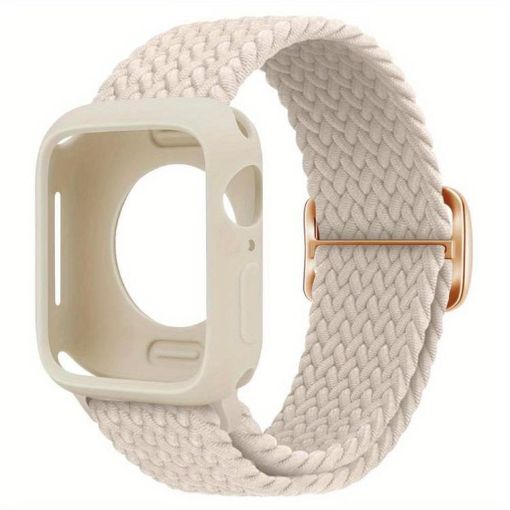 Apple Watch 40mm/41mm Nylon Band & Silicone Case - Starlight - 1