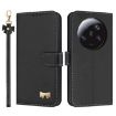 Xiaomi 13 Ultra Metal Bow Leather Phone Case with Hand Strap - Black - 1