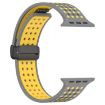 Magnetic Silicone Watch Band for Apple Watch 46/49/45/44mm - Grey Yellow - 3