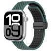 Olive Green Black Silicone Band for Apple Watch 42/41/40/38mm Magnetic Buckle - 1