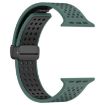 Olive Green Black Silicone Band for Apple Watch 42/41/40/38mm Magnetic Buckle - 3