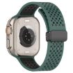 Olive Green Black Silicone Band for Apple Watch 42/41/40/38mm Magnetic Buckle - 4