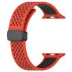 Apple Watch Band 42/41/40/38mm Magnetic Buckle Silicone Red Black - 2