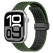 Apple Watch Band 42/41/40/38mm Magnetic Buckle Silicone Army Green - 1