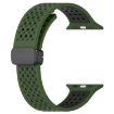 Apple Watch Band 42/41/40/38mm Magnetic Buckle Silicone Army Green - 2