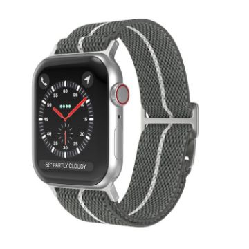 Dual-Color Nylon Watch Band for Apple Watch 42/41/40/38mm - Grey White - 1