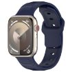 Apple Watch Band 46/49/45/44mm Vertical Grain Reverse Buckle Silicone Midnight - 1
