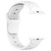 Apple Watch Band 42/41/40/38mm Vertical Grain Reverse Buckle Silicone White - 3