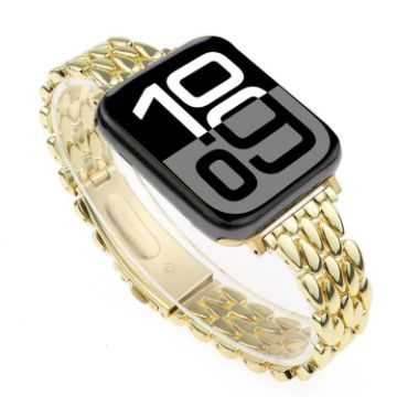 Gold Zinc Alloy Watch Band for Apple Watch 42/41/40/38mm Water Drop Design - 1