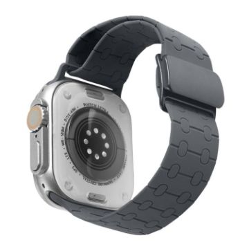 Apple Watch Band 46/49/45/44mm Magnetic Buckle Silicone Starry Gray - 1