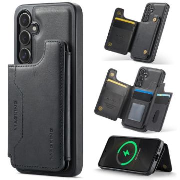 Samsung Galaxy S24+ 5G DG.MING MagSafe RFID Card Phone Case Black - 1