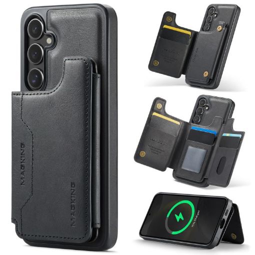 Samsung Galaxy S24+ 5G DG.MING MagSafe RFID Card Phone Case Black - 1