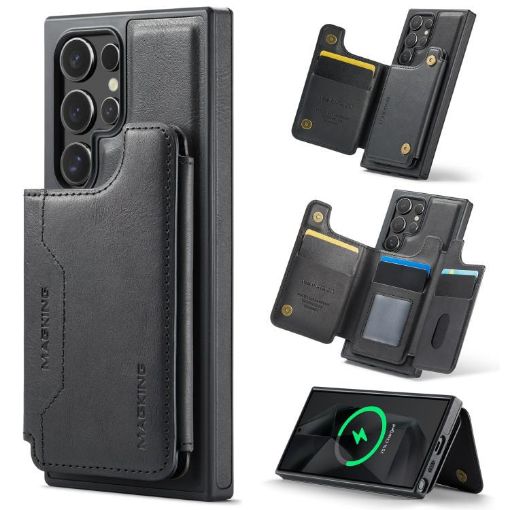 Samsung Galaxy S24 Ultra 5G DG.MING MagSafe RFID Card Phone Case Black - 1