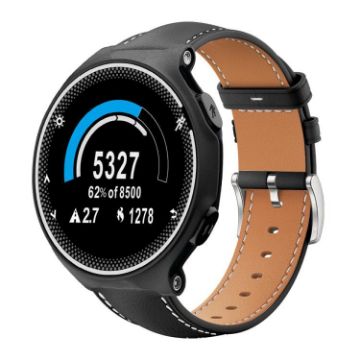 Garmin Forerunner 220/735/735XT/230/235 Black Leather Watch Band 20mm - 1