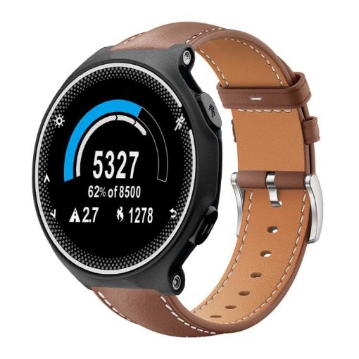 Garmin Forerunner 220/735/230/235 Leather Watch Band 20mm Coffee - 1