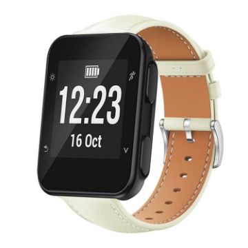 Garmin Forerunner 35/30/35j 20mm Leather Watch Band - Creamy White - 1