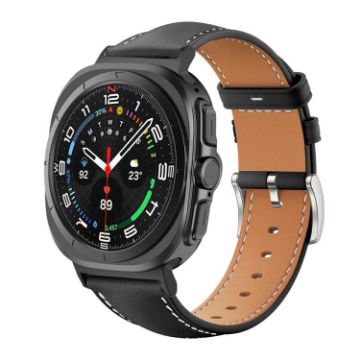Samsung Galaxy Watch Ultra 47mm Black Leather Band 22mm Flat Head - 1