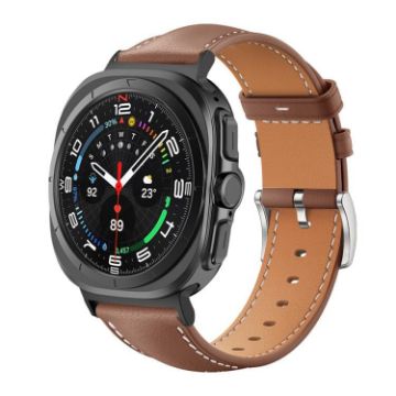 Samsung Galaxy Watch Ultra 47mm Leather Band, Black Shark, Coffee - 1
