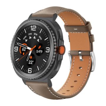 Samsung Galaxy Watch8 20mm Black Shark Leather Band (Light Grey) - 1