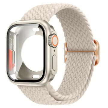 Apple Watch Series 10 46mm Nylon Band & 49mm Case - Starlight - 1