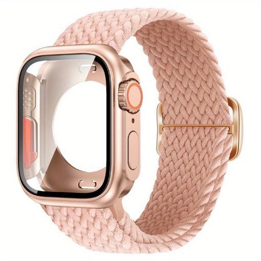 Apple Watch 44mm/45mm Nylon Band & Ultra 49mm Case - Pink - 1