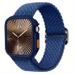 Apple Watch 44mm/45mm Nylon Band & TPU Case, Dark Blue Ladder Buckle - 1