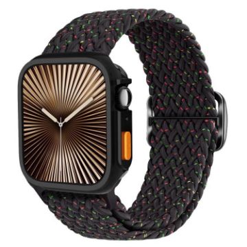 Apple Watch 40mm/41mm Nylon Band & TPU Case - Starlight Black - 1